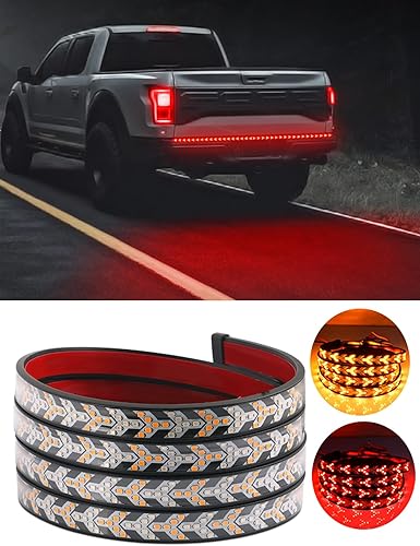Miniatura 6 de Tira de luz LED trasera para camioneta, barra de luz dinámica para puerta trasera de camión, barra de tira Drl flexible de 60 pulgadas con freno