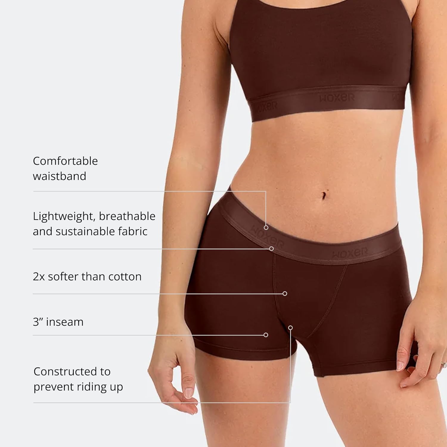 Woxer Womens Boxers - Star 3" Boy Shorts Underwear for Women - Boxer Briefs - Image 3