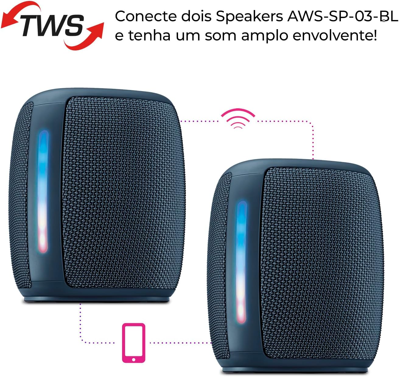 71ZICUfXawL._AC_SL1500_ Caixa de Som Speaker AIWA SP-03-BL Bluetooth IPX4 RGB