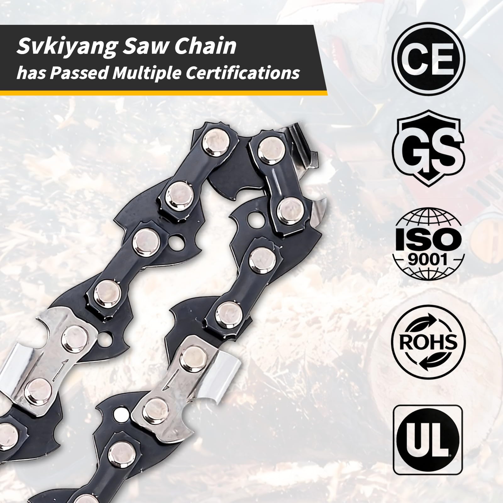 4 chaînes pour tronçonneuse de 30 cm, 3/8 "LP 1,1 mm, 45 TG, chaîne pour tronçonneuse, avec gants de protection et étui, compatible avec Ryobi OCS1830, Bosch AKE30 Li AKE30 S Usw