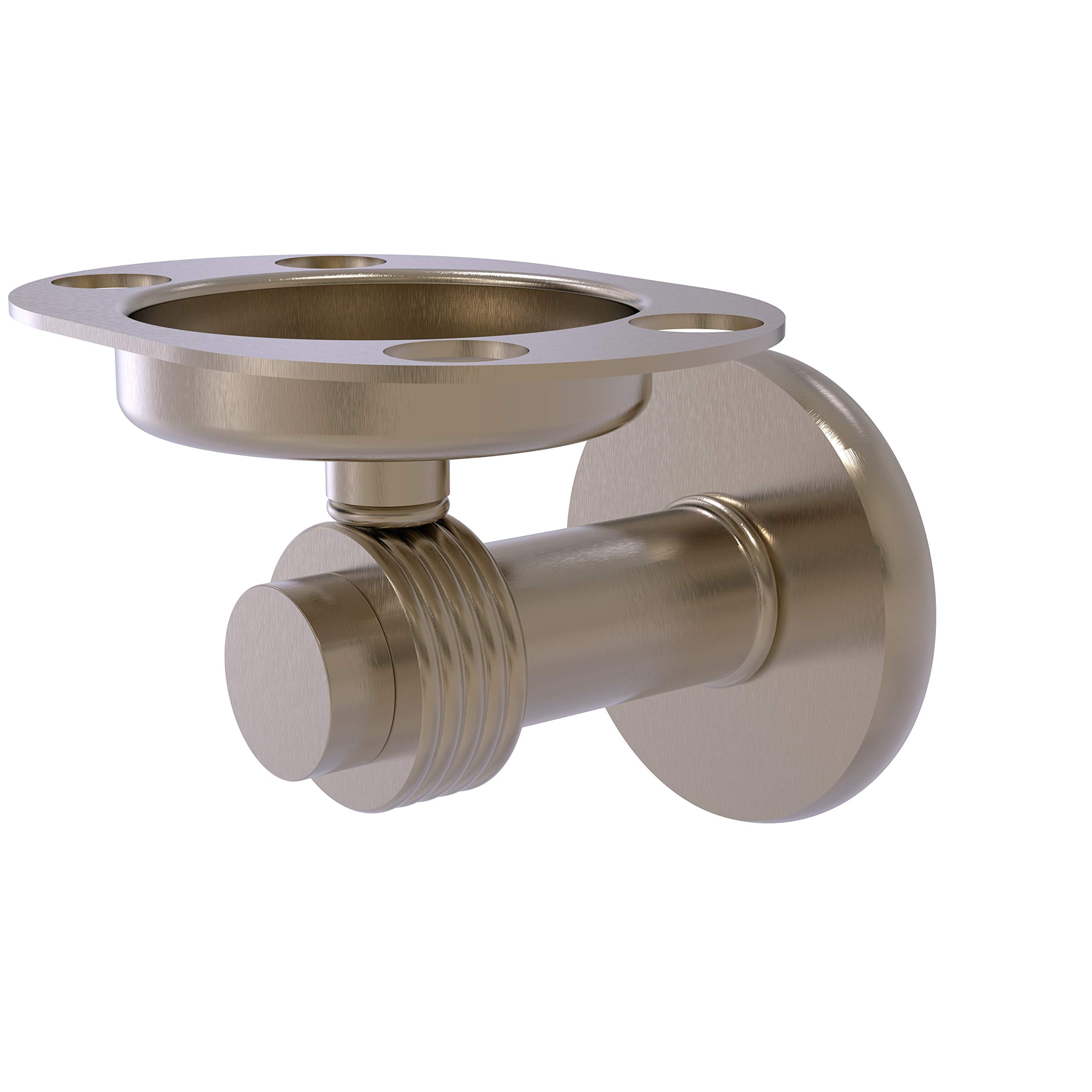 Allied Precision Industries Mercury Collection Zahnbürstenhalter mit groovigen Akzenten Zahnputzbecher, Hartzinn Messing, Antik Zinn