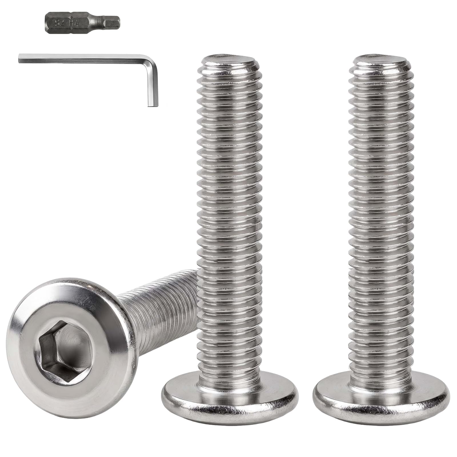 HHXUUAN 20Pcs M6 Bolts, M6 x 35mm Flat Head Hex Socket Screws