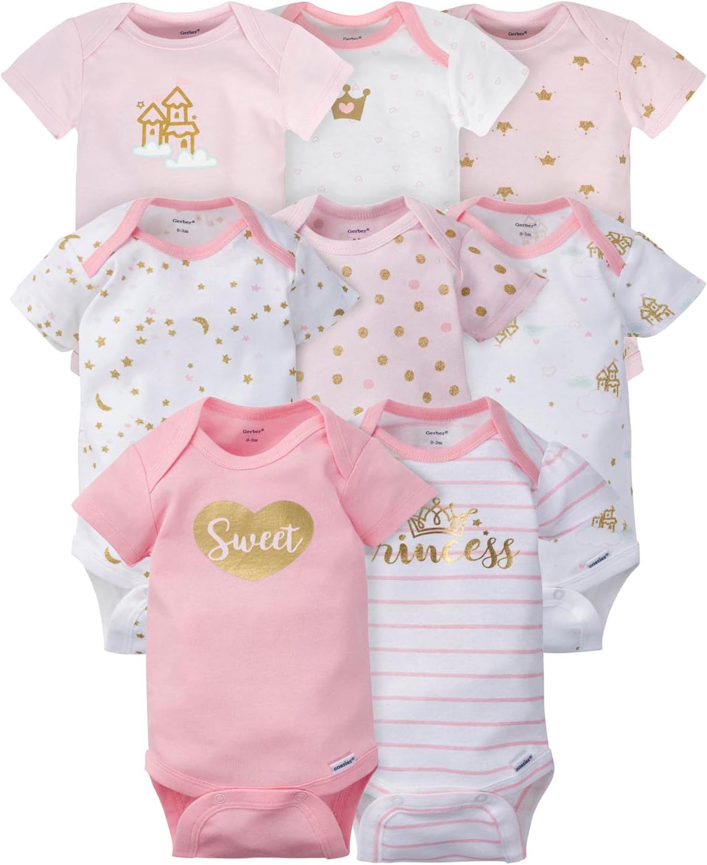 – Baby Girls 8-pack Short Sleeve Onesies Bodysuits Baby and Toddler T-Shirt Set (pack of 8)