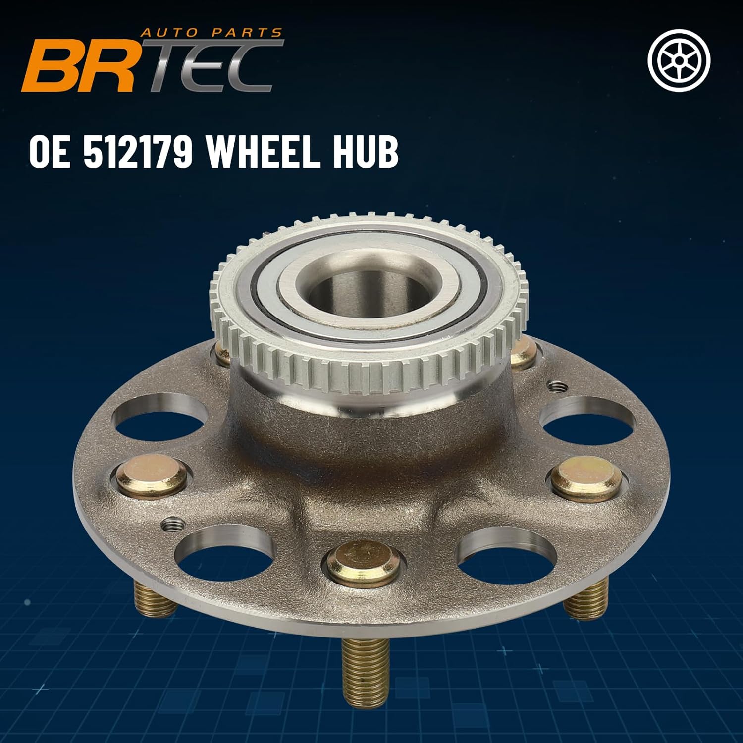 512179 Rear Wheel Hub and Bearing Assembly for Hond Accord 1998-2002/Civic 2004-2005, for Acura RSX 02-06/TL 99-03 5 Lugs W/ABS