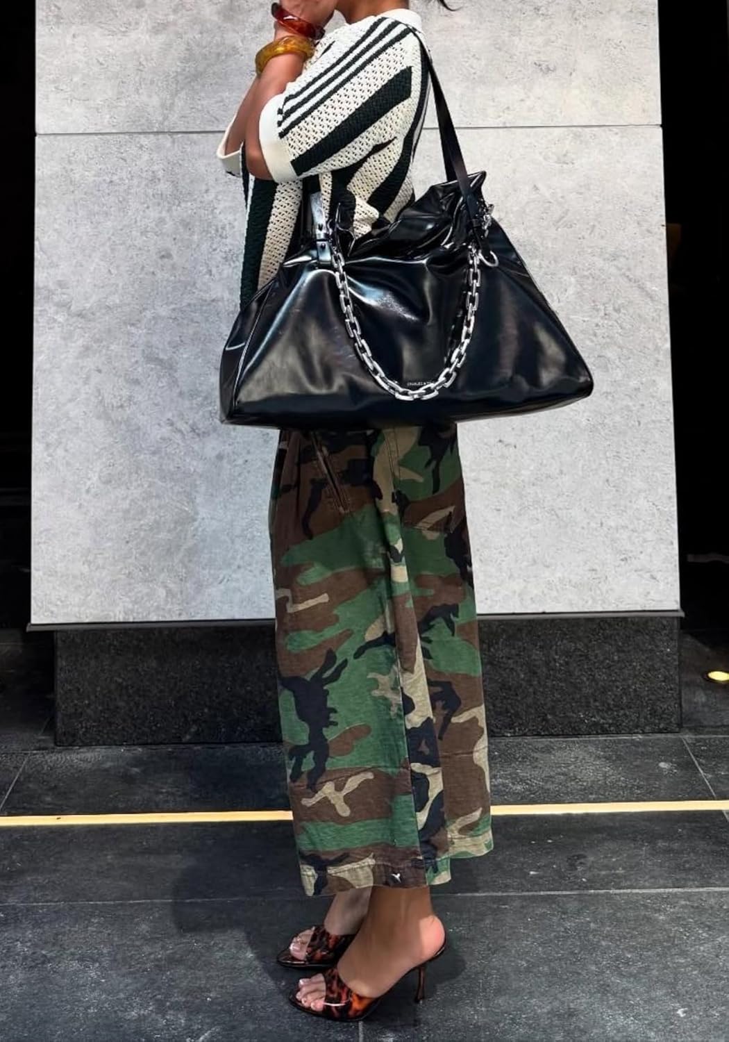 Unybwonn Women Baggy Cargo Jeans Camo Army Fatigue Wide Leg Harem Cropped Denim Pants Plus Size Camouflage Jean Trousers - Image 6