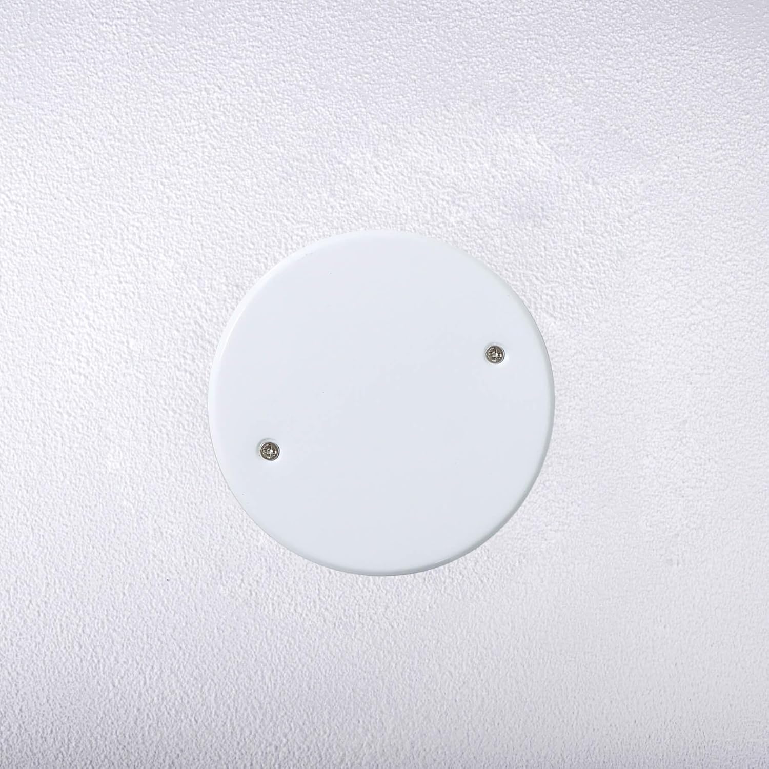 4PCS 5" Ceiling Cover Plate, Metal Plate Flat Round Electrical Cover, Round Electrical Box Cover, Ceiling Hole Cover, Screws Included, Hole Distance: 3.5"