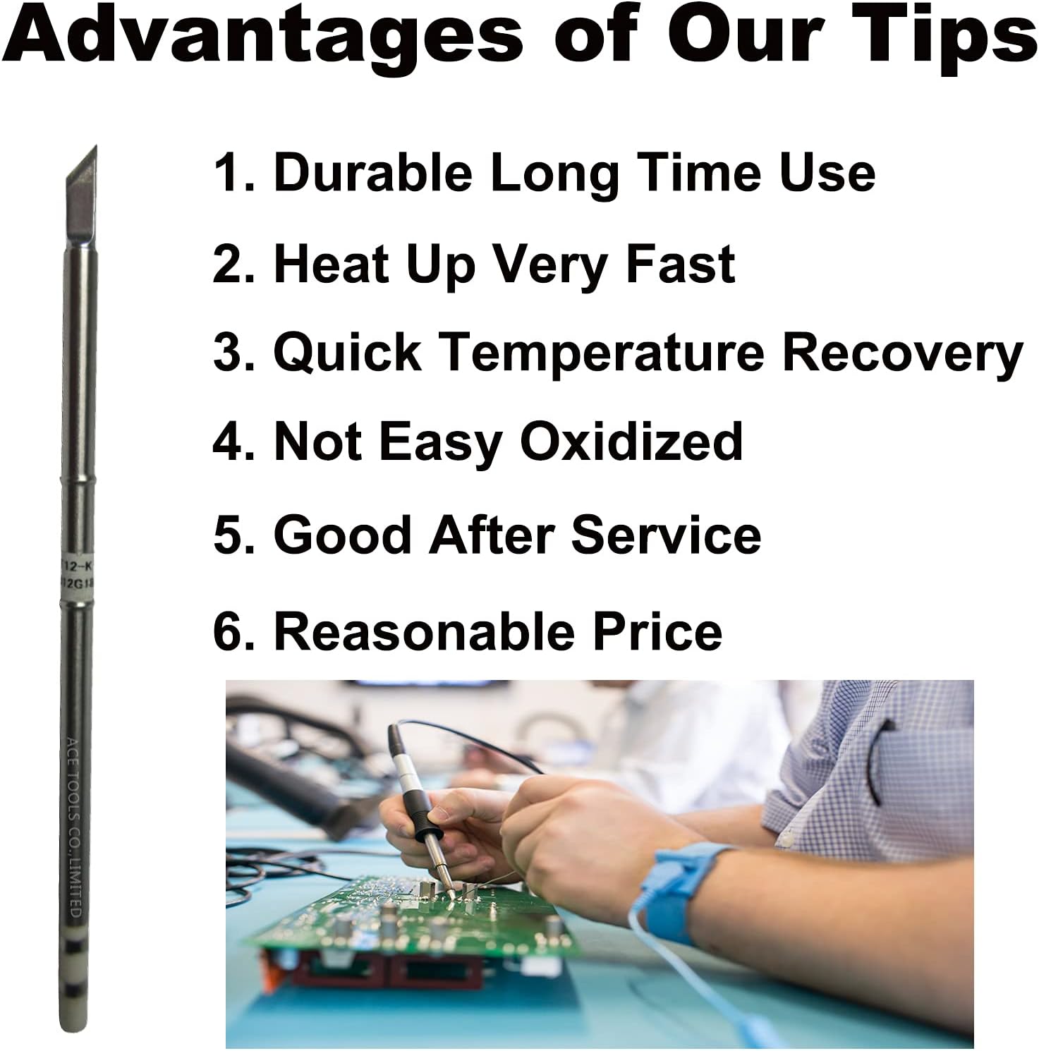 T15-K Middle Knife 4.7mm Soldering Tip for FX-9501 FM-2028 FM-2027 FM-2021 FX-950 FX-951 FX-952 FM-202 FM-203 FM-204 FM-206 ACE Tips (10)