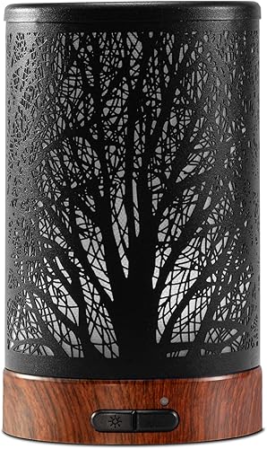 Difusor ultrasónico de aceite de esencias de niebla fría con capacidad de 34fl oz 100 ml Difusor de aromaterapia de metal con protección de apagado