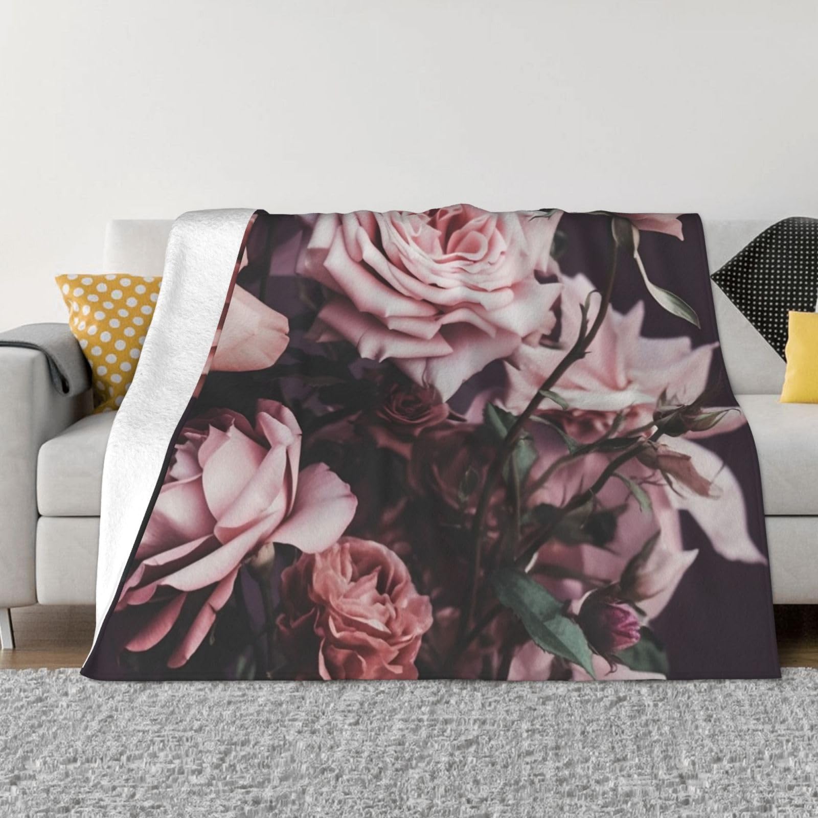 Couverture en micro-polaire flanelle 152x203 cm plaid doux pour lit et canapé de salon