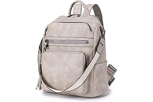 Women's Bookbag Purses: Leather Convertible Travel Backpack
