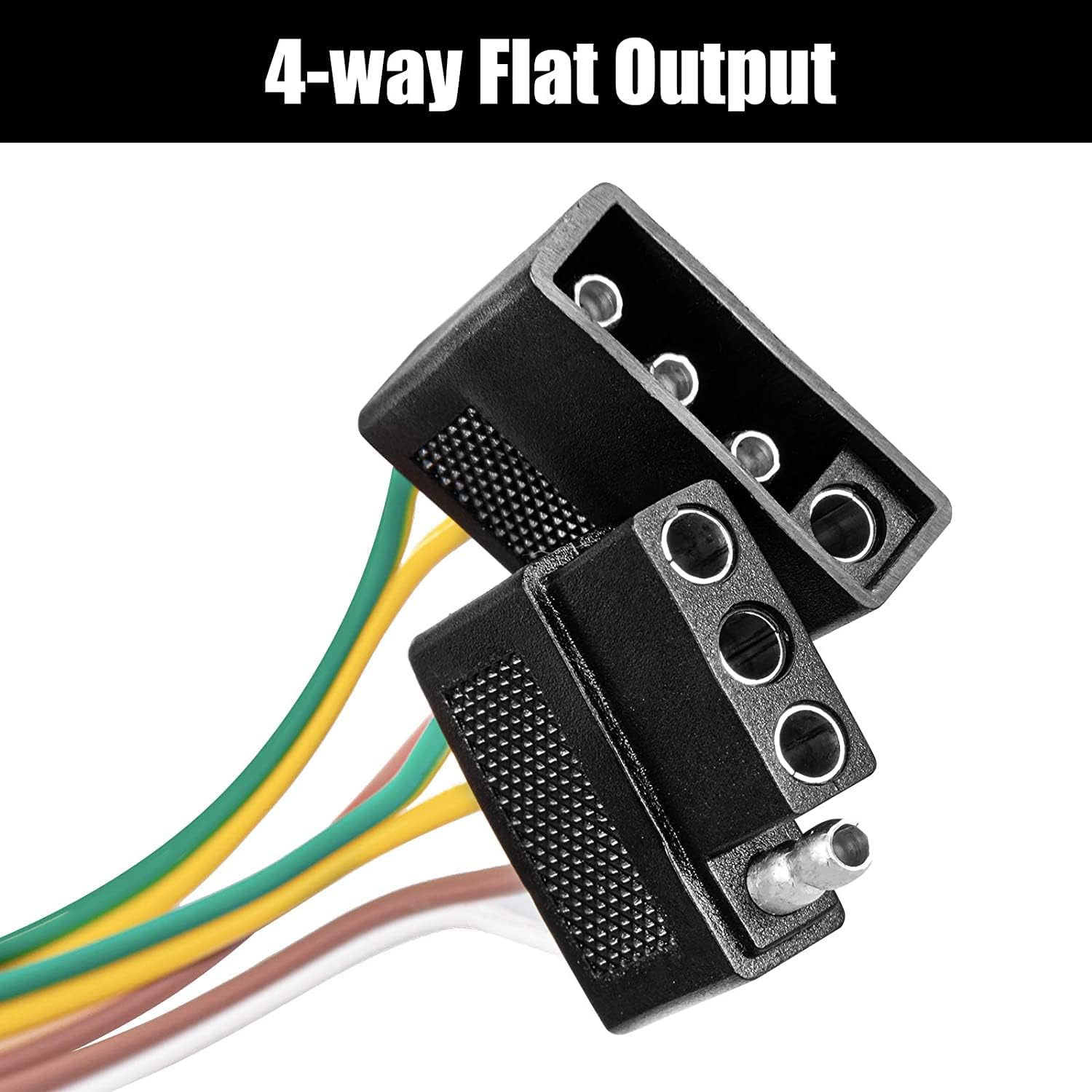 4 Pin Trailer Light Wire Harness Extension 10ft 18AWG 4 Way by AUTOMAJOR | Copper core male female PVC plug. Universal fit for trailers boats RV campers towing wiring extension