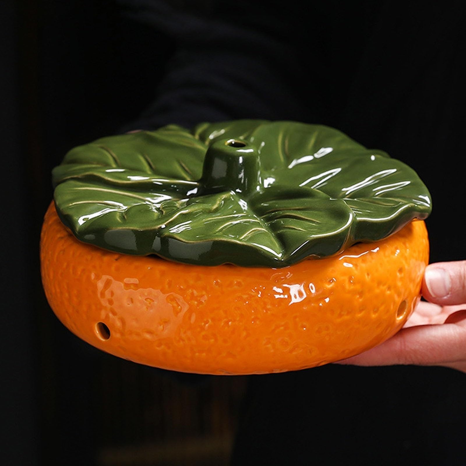 Kreative Keramik Kartoffel Aufbewahrungsbox Küche Orange Shaped Zwiebel Aufbewahrung Atmungsaktiver Kartoffel Aufbewahrung
