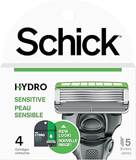 Schick Hydro 5 Sense Sensitive Skin Razor Refills for Men, 4 Count