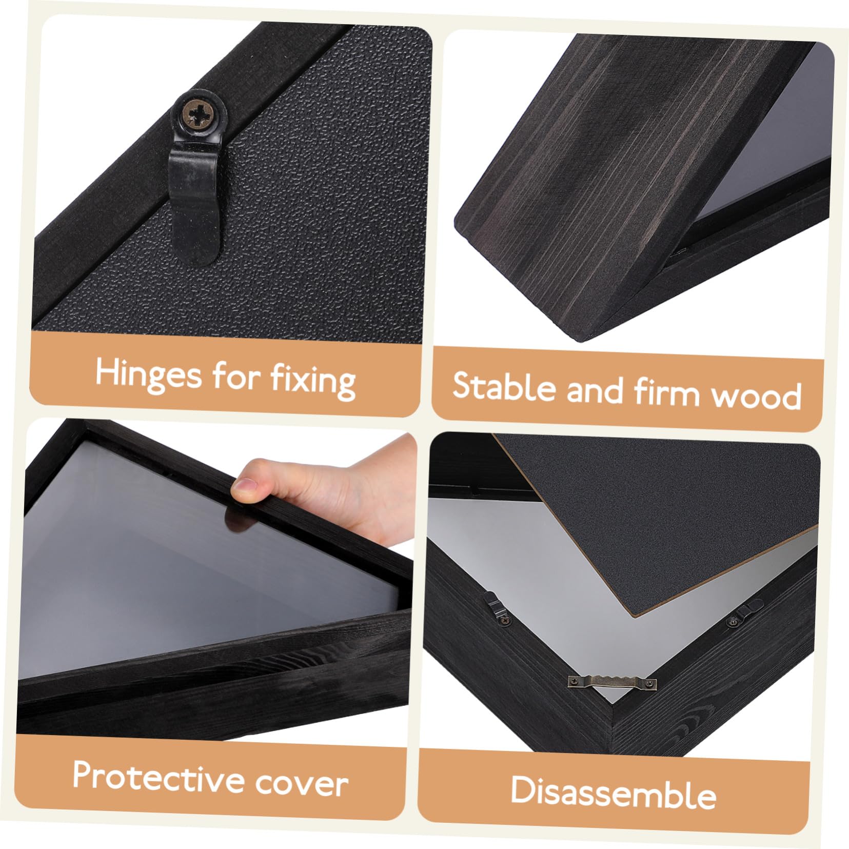 Toyvian Caja de Madera para Bandera Triangular con Funda Protectora Almacenamiento Seguro para Banderas Decoración Rústica para Salón y Dormitorio Caja Organizadora Resistente