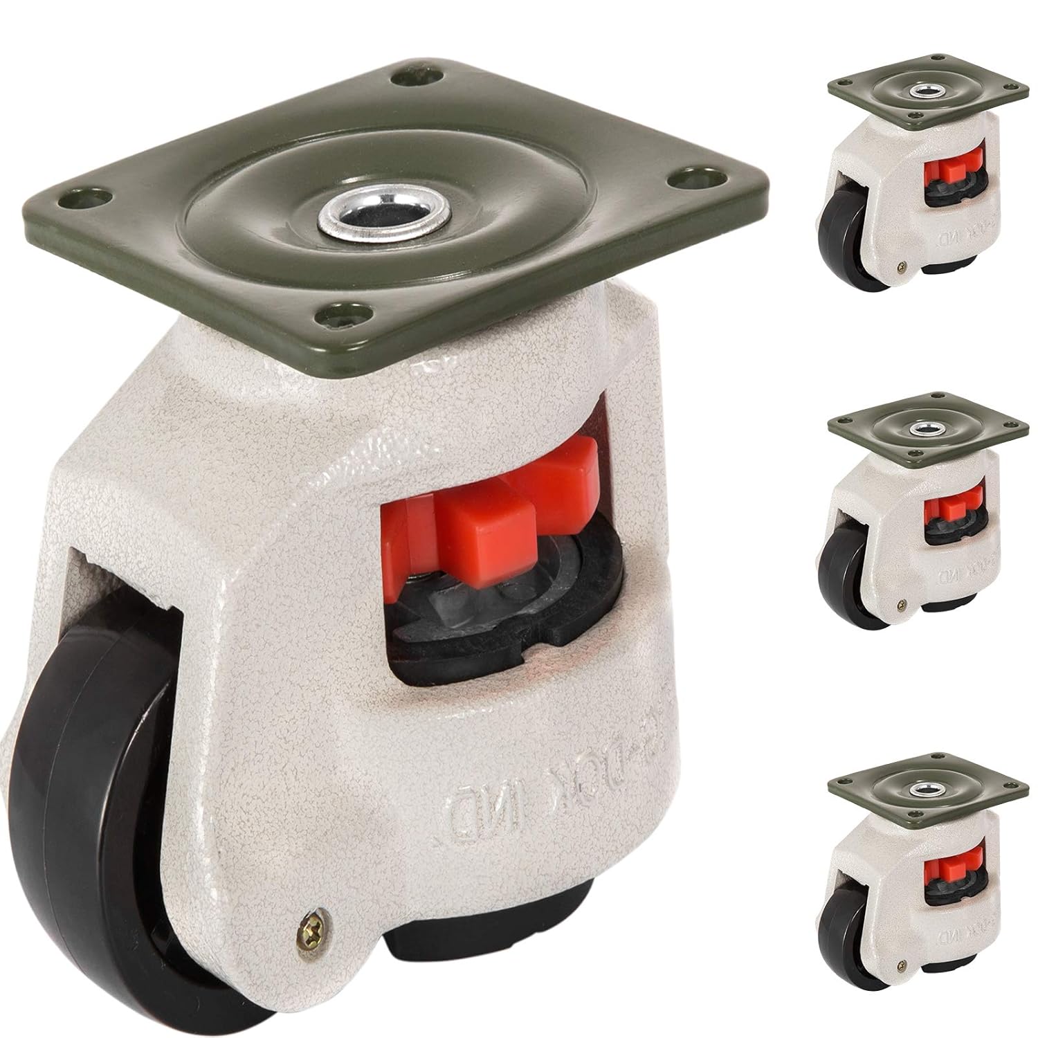 Happybuy 4 Pack Leveling Caster GD80F Plate Mounted Footmaster Leveling Caster 1102lbs per