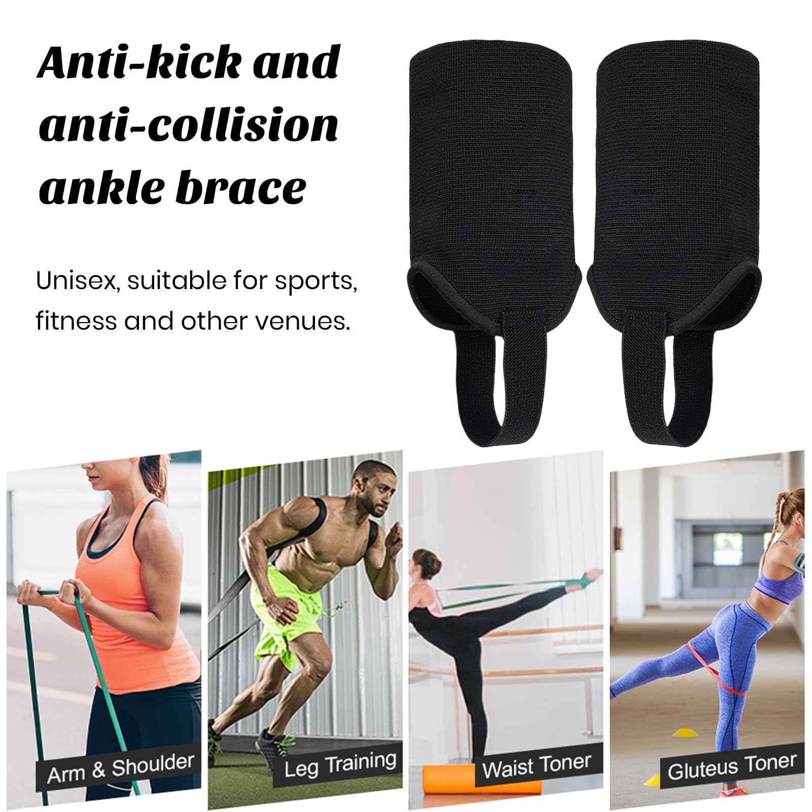Leadrop Tobillera engrosada vendaje deportivo protector doble capa cilindro punto bandas elásticas anticolisión fútbol rugby