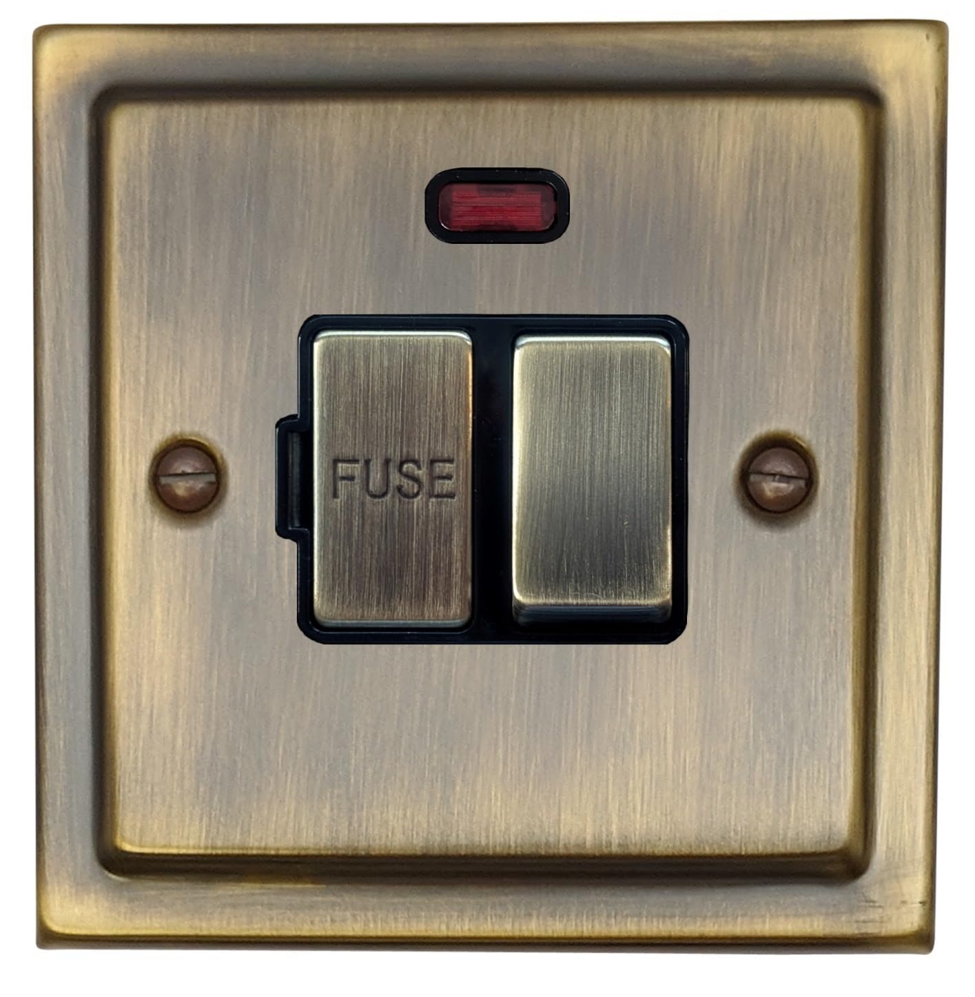 G&H Brassware Light Tab327 Victorian Antique Brass 13A Switched Fused Spur With Neon Indicator