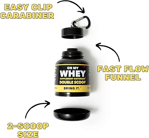 Miniatura 2 de Botella agitadora de proteínas con contenedor de llavero de suplemento, sin BPA, vaso agitador reutilizable para levantadores de peso activos y