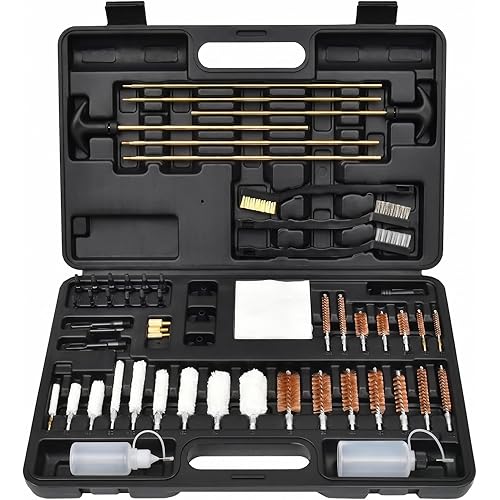 GLORYFIRE Gun Cleaning Kit Universal for Guns, Gun Brushes for Pistol, Handgun, Shotgun, Elite Brass Rods and Wire Rope, Hunting Gear Gun Accessories for Men