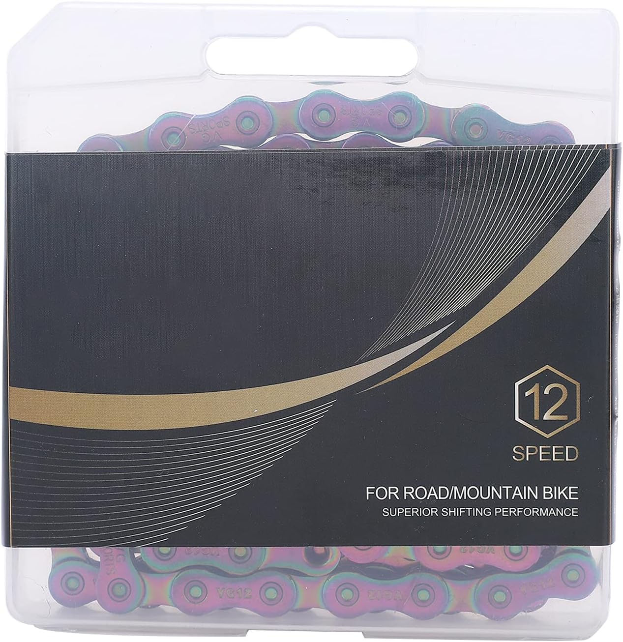 12 Speed Bikes Chain with Built in High Strength Shaft, 126 Links Lightweight Bikes Chain for Mountain Road Bikes (Multicolor)