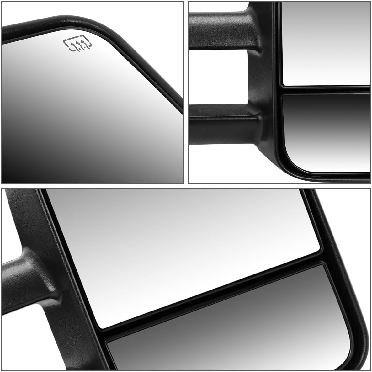 Auto Dynasty Right Side Black Power Heated Telescoping Side Towing Mirror Compatible with Chevy/GMC Silverado Sierra GMT800 99-02