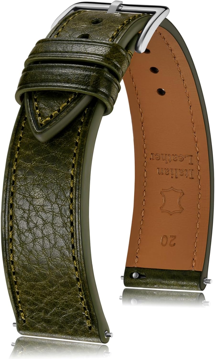 Getalia Italian leather Watch Band Tuscany Natural Vegetable-Tanned Full Grain Genuine Leather,18mm 19mm 20mm 21mm 22mm Quick Release Replacement Watch Straps for Men and Women Thin and Soft