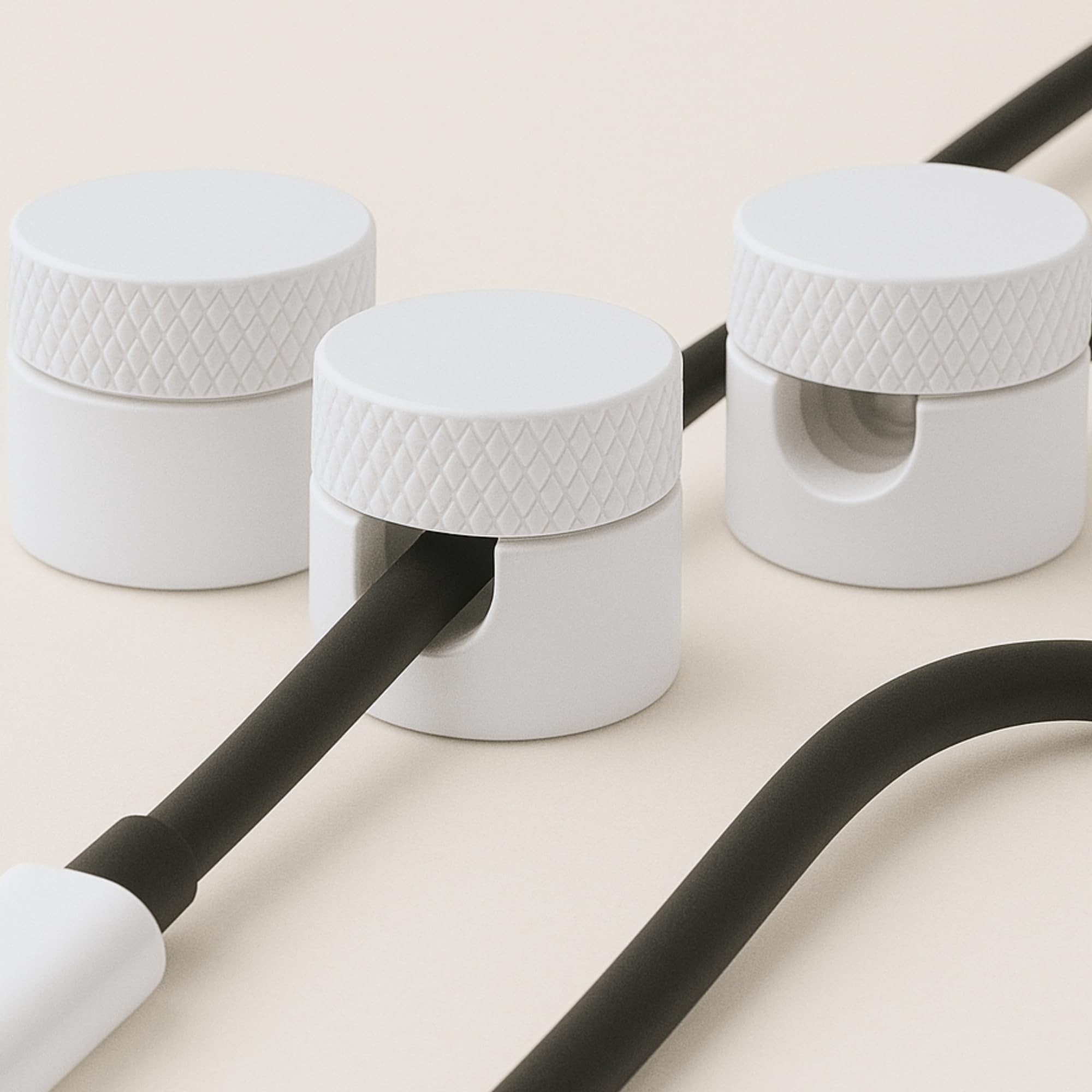 3PCS Cord Holder for Nightstand, Computer Cord Organizer for Desk, Appliance Cord Organizer, Stick-On Cable Clip for Charger, Laptop, USB, Headphones,