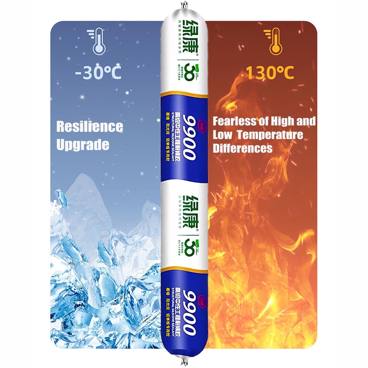 9900 Sealant Waterproof, Silicone Mastic Résistant À La Chaleur Flexible Étanche Colle Pour Toit Et Mur Fissure Réparation Fuite Étanchéité Amélioration De L'habitat (Transparent,1PCS)