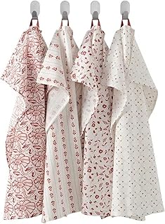 Ikea Inamaria: Kitchen Cloth, 17.7 x 23.6 inches 45 x 60 cm, Set of 4, PatternedRedPink 304.930.72
