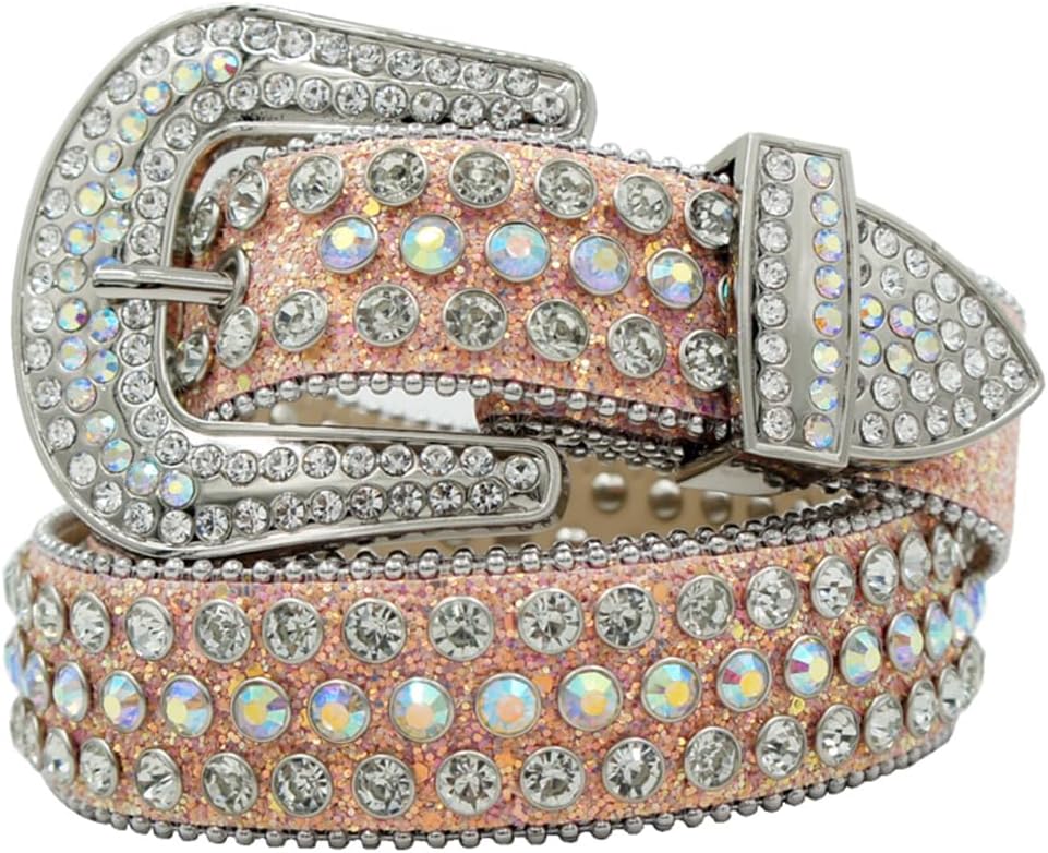 Unisex Belts Leather Western Male Wide Belts Women Rhinestone Belt
