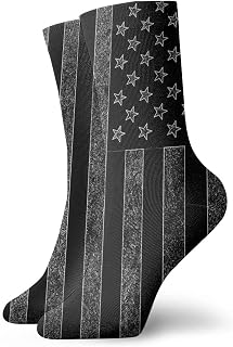 874 Socks, Retro American Flag Office Socks Breathable Walking Socks Wicking Sports Socks For Women Camping Men 40cm