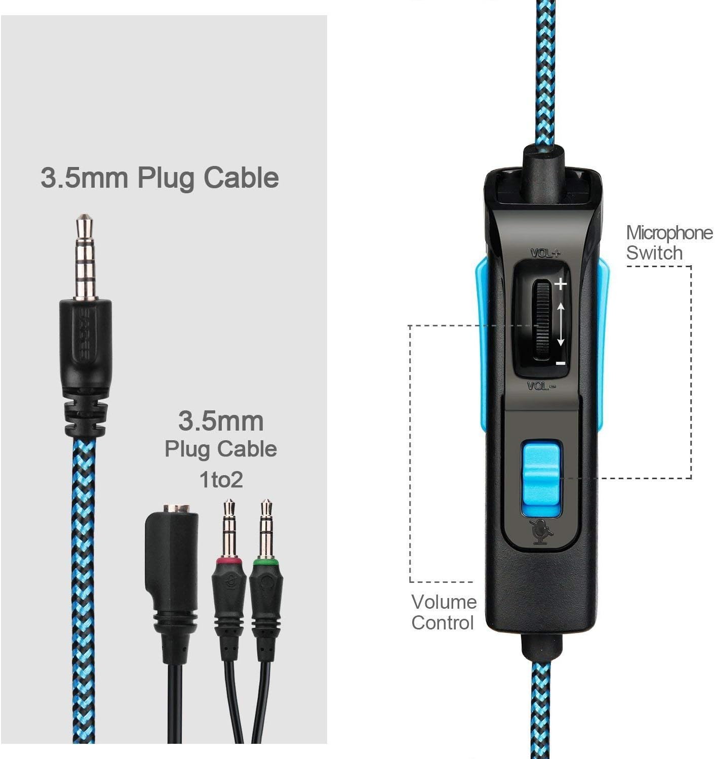 Anivia Gaming Headset PC Computer Headphones with Microphones Noise Canceling Over Ear Headphones Compatible for PS4, Xbox One, Laptop