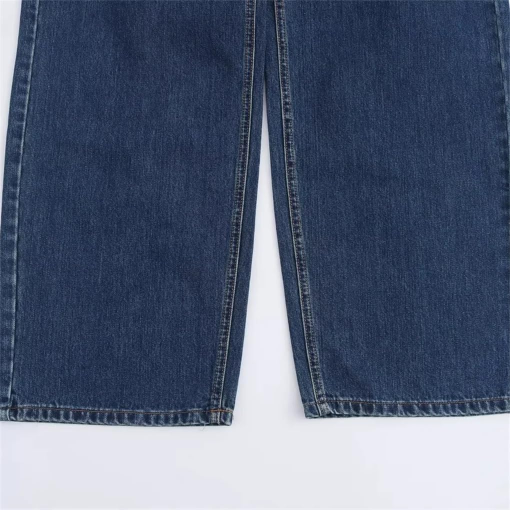 Women's High Waist Wide Leg Straight Jeans