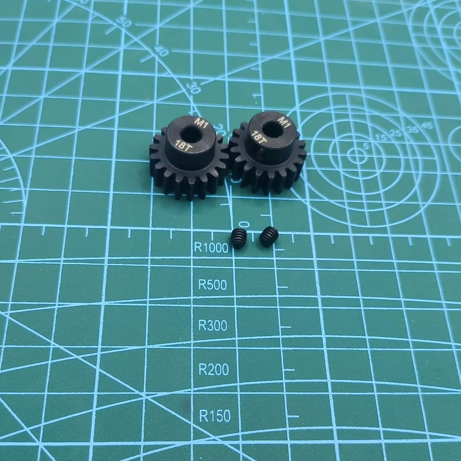 ADORLY 2Pcs 6491X 18-T Pinion Gear, 1.0 Metric Pitch, Fits 5mm Shaft (Compatible with Steel Spur Gears) for Traxxas RTR Vehicle Upgrade Parts