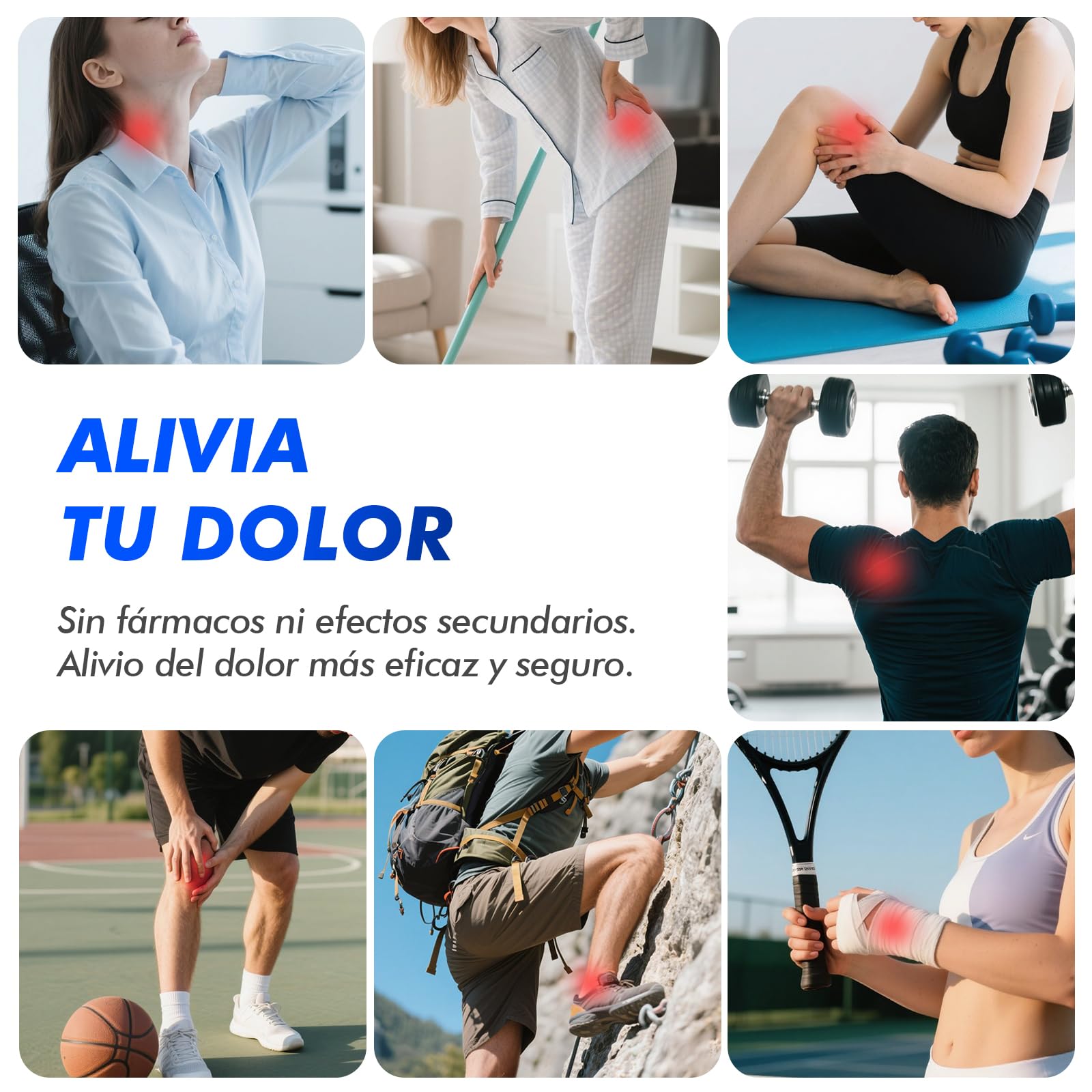 Electroestimulador Muscular TENS EMS Masaje 3 en 1, Electrodos para TENS, con 24 Programas 2 Canales 10 Piezas de Electrodos TENS, 20 Niveles de Intensidad para Muscular Relajación