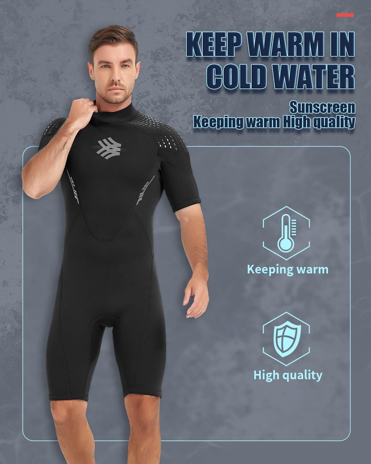 Wetsuits for Men, 3mm Back Zipper Neoprene Diving Suits for Diving Snorkeling Surfing Swimming - Image 2