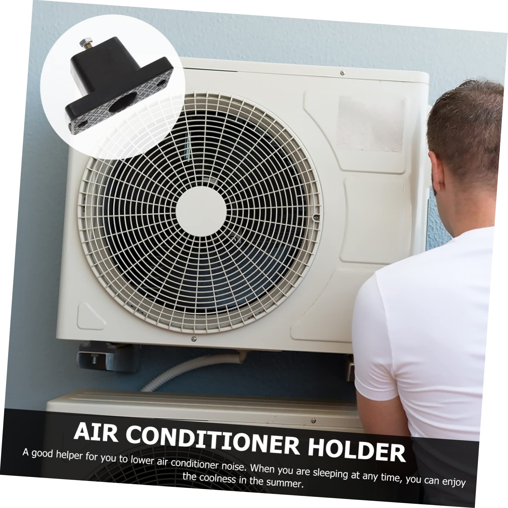 Supporti Antivibranti Condizionatore 4pezzi Gomma Nero per Unita Esterna | Vacanze Estive, Accessori Condizionatore, Support Holder Robusto, Semplice Installazione