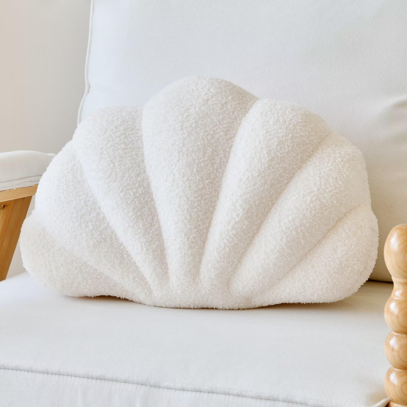 ivory seashell throw pillows shell shaped throw pillows 13 inch soft home decorative pillow plush cushion for bed couch living sofa room decor accent throw pillow