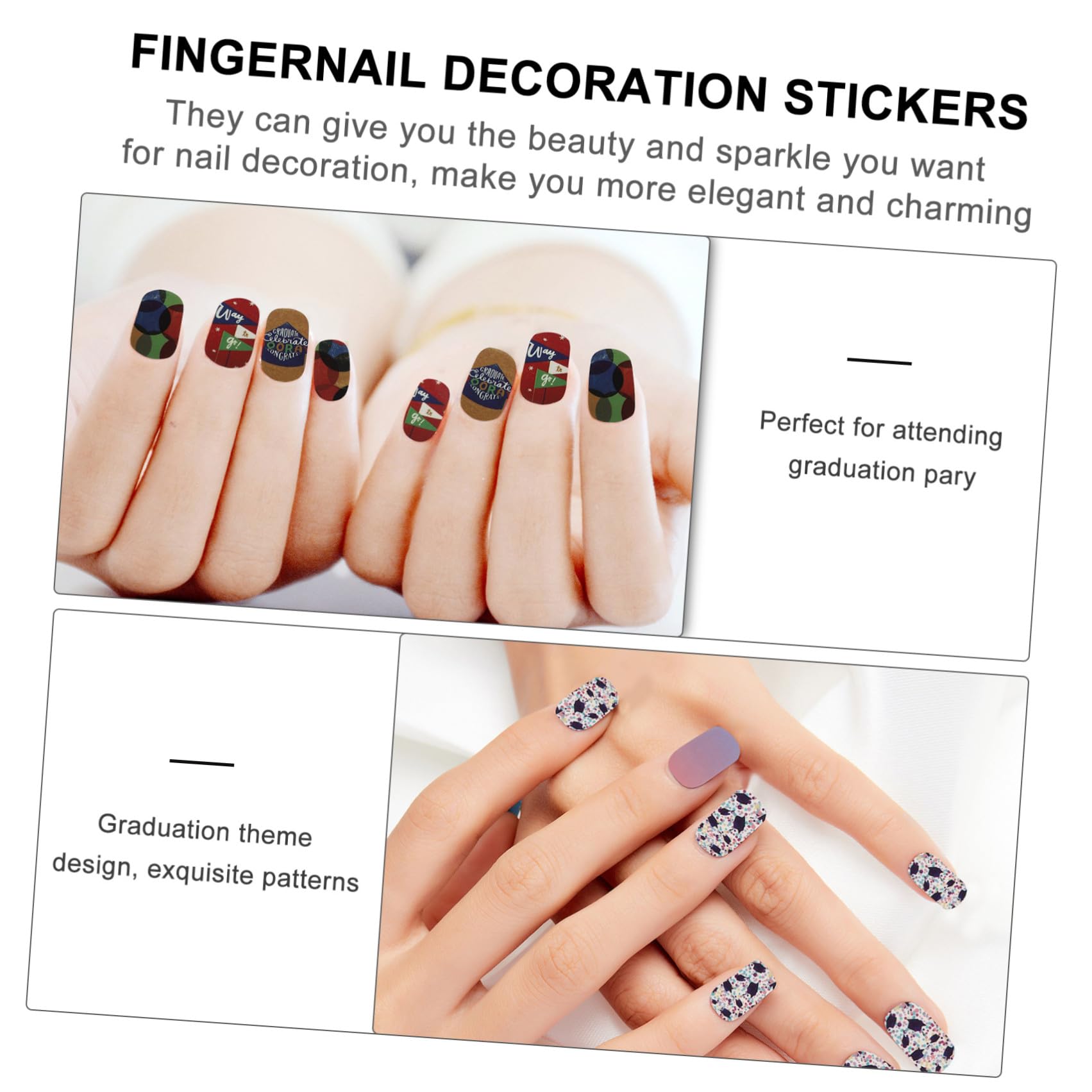 48fogli Adesivi Per Unghie Stickers Decorativi Per Nail Art Facile Applicazione Per e Speciali