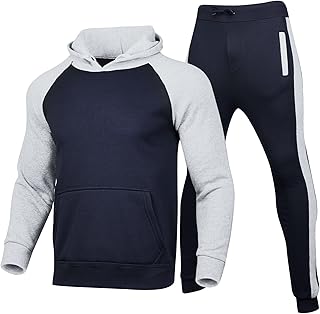 Fulidngzg Men's Jogging Suit Winter Tracksuit Jogging Suit Set Complete Tracksuit Jogging Suit Hood Warm Sportswear Jogging Suit Cotton Leisure Suit Sportswear Sports Suit