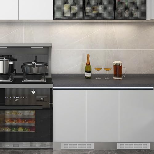 Miniatura 5 de Geesatis Cubierta de rejilla de ventilación de ventilación, 2 rejillas de ventilación Soffit de 9.843 x 1.969 in  9.8 x 2 pulgadas para gabinete,