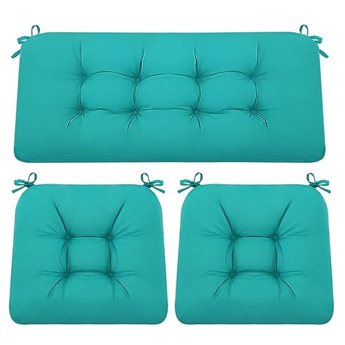Outdoor Loveseat Cushions, 3 Pieces Replacement Cushions for Wicker Furniture,