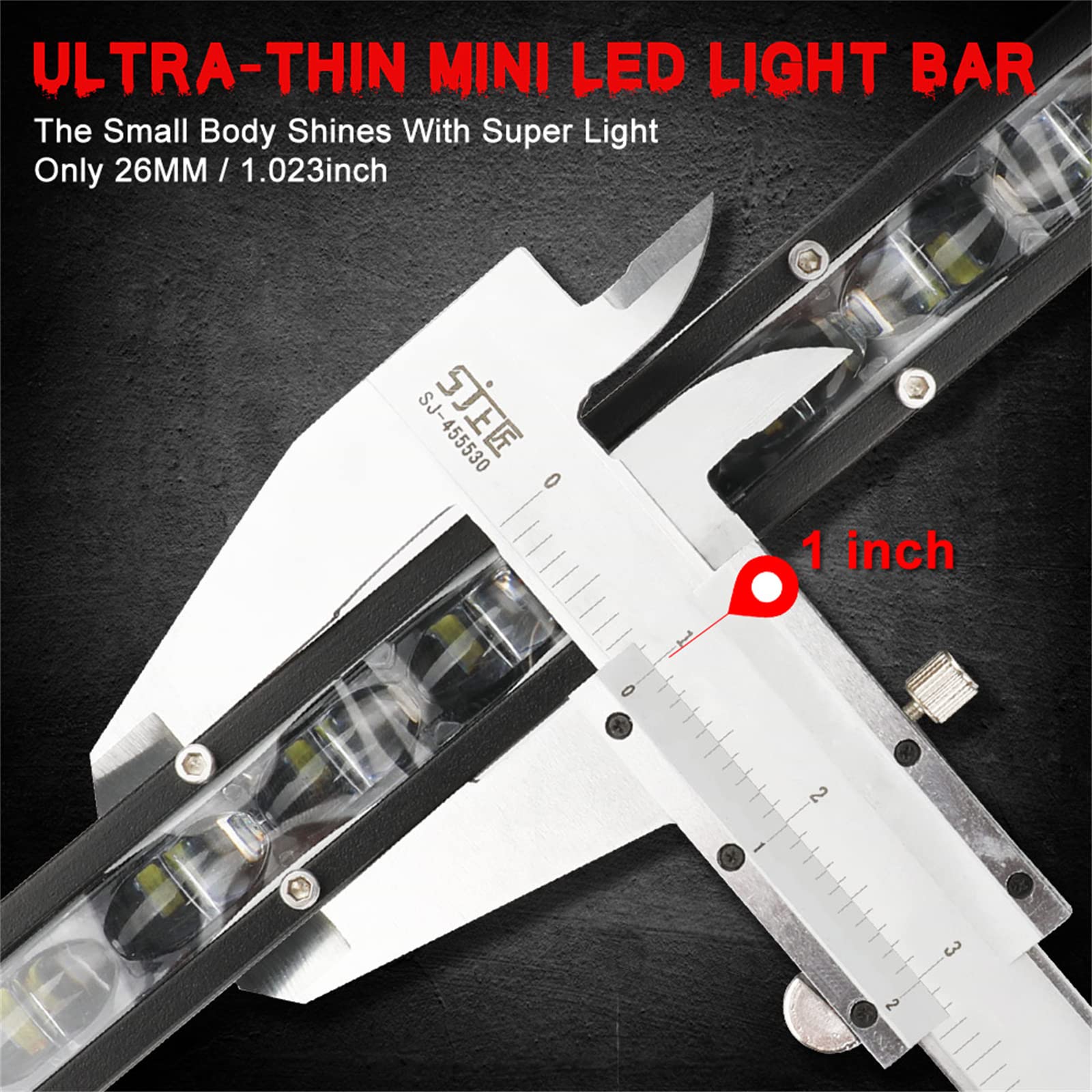 6D Ultra Strip LED Light Bar Driving Fendinebbia Lampada Da Lavoro 4X4 Led Bar Per Moto Fuoristrada SUV ATV Trattore,8inch