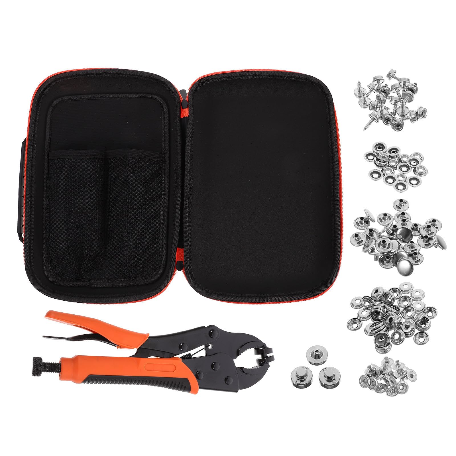 Druckknopf Werkzeugset für Stoff, Hochleistungs Handpresse, Orange
