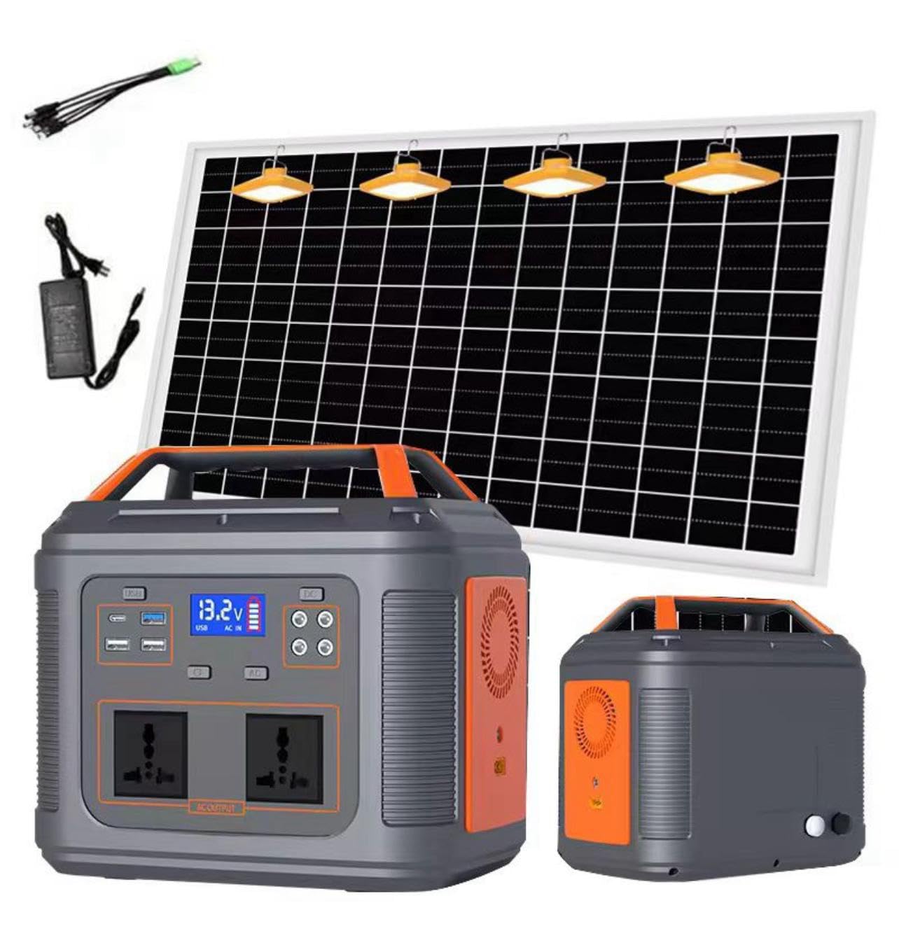Rexhan 300W Portable Power Station, LiFePO4 Battery, Mobile Battery Power, Solar Generator, Emergency Outdoor Power, 50W Solar Panel, 2025 Version, 240V AC Outlet, RVs, Camping, Outdoor, USB-C (300W)