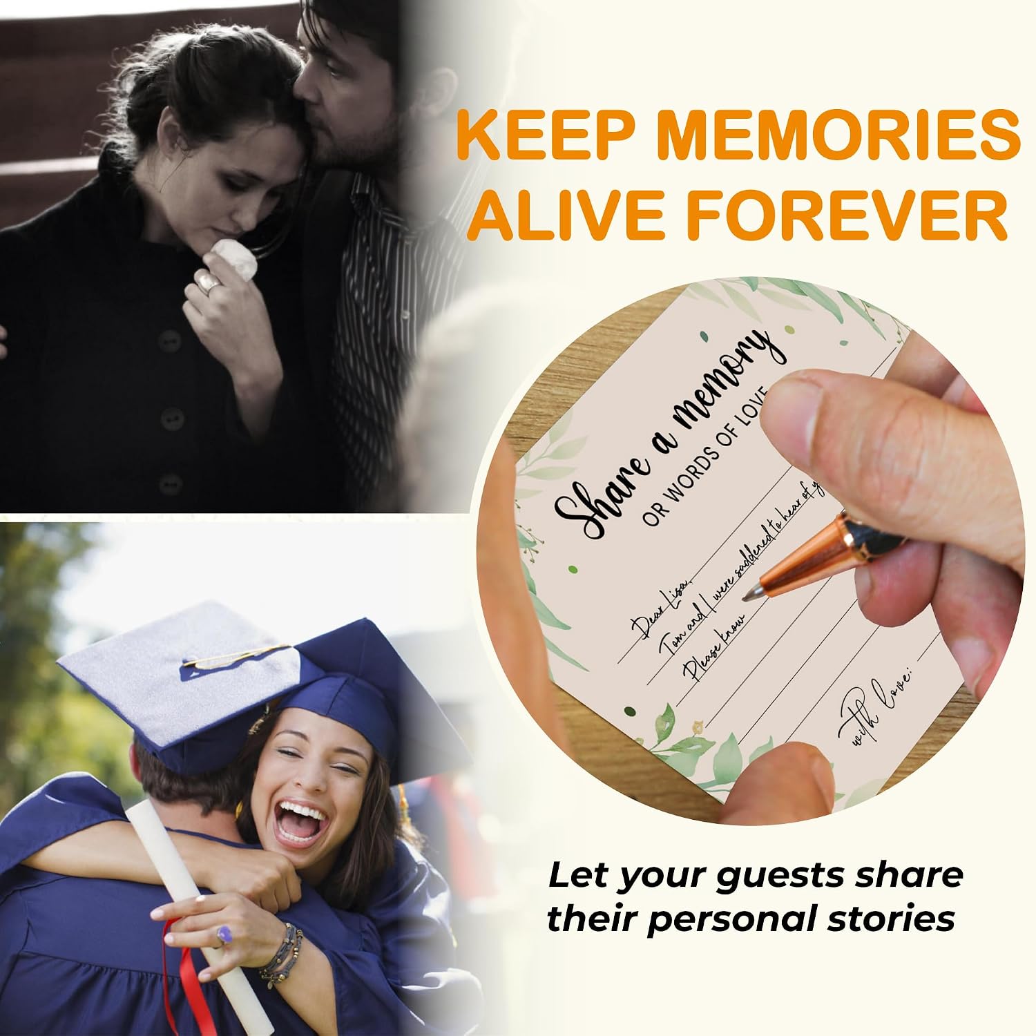 WOODAMORE Share A Memory Cards For Celebration Of Life Decorations - Funeral Memorial Cards For Celebration Of Life Party Ideas, Memory Box For Funeral, Memory Keepsake For Graduation Party Games