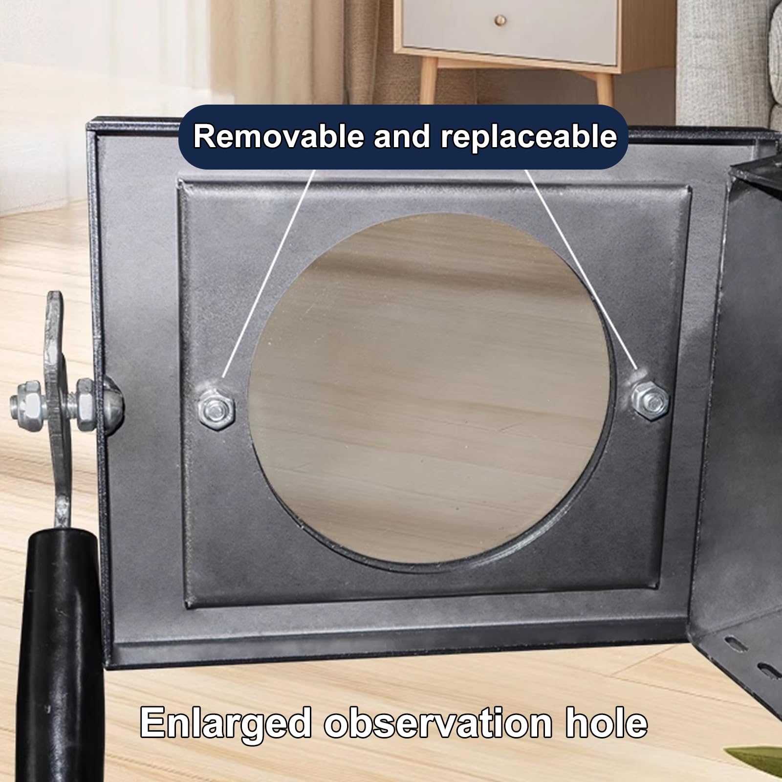Cucina a Legna da Esterno Materiale in Lamiera D'acciaio con Cassetto di Raccolta Cenere Stufe a Legna da Interno in Offerta Finestra di Osservazione Cortili e Soggiorni(B)