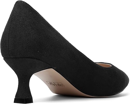 Miniatura 5 de ROSERWISH Zapatos de vestir de tacón bajo para mujer, estilo casual, para oficina, de gamuza, con puntera puntiaguda, elegantes, de 2 pulgadas