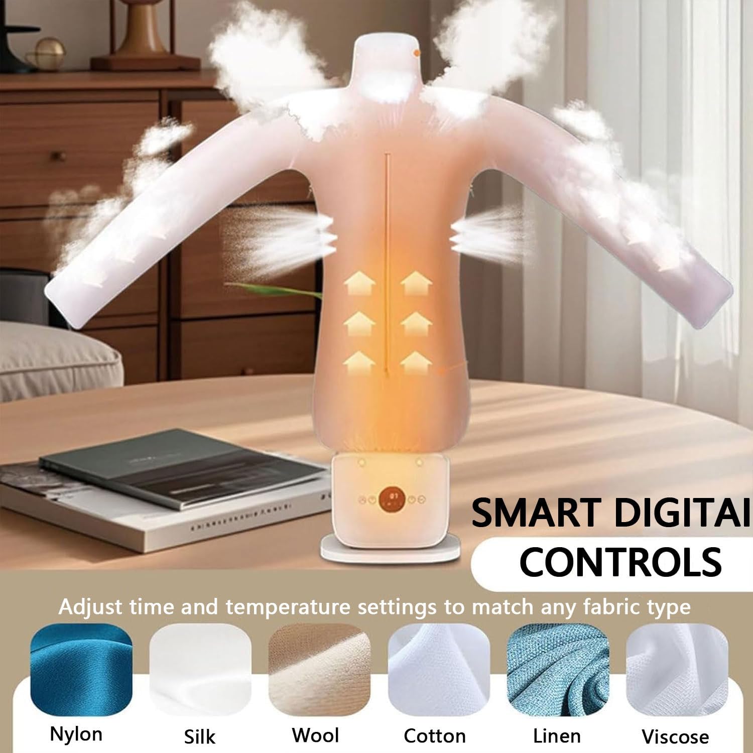 Ferro da stiro automatico a vapore con impostazioni di temperatura e ora regolabili, serbatoio per aromaterapia integrato per stirare indumenti e accessori