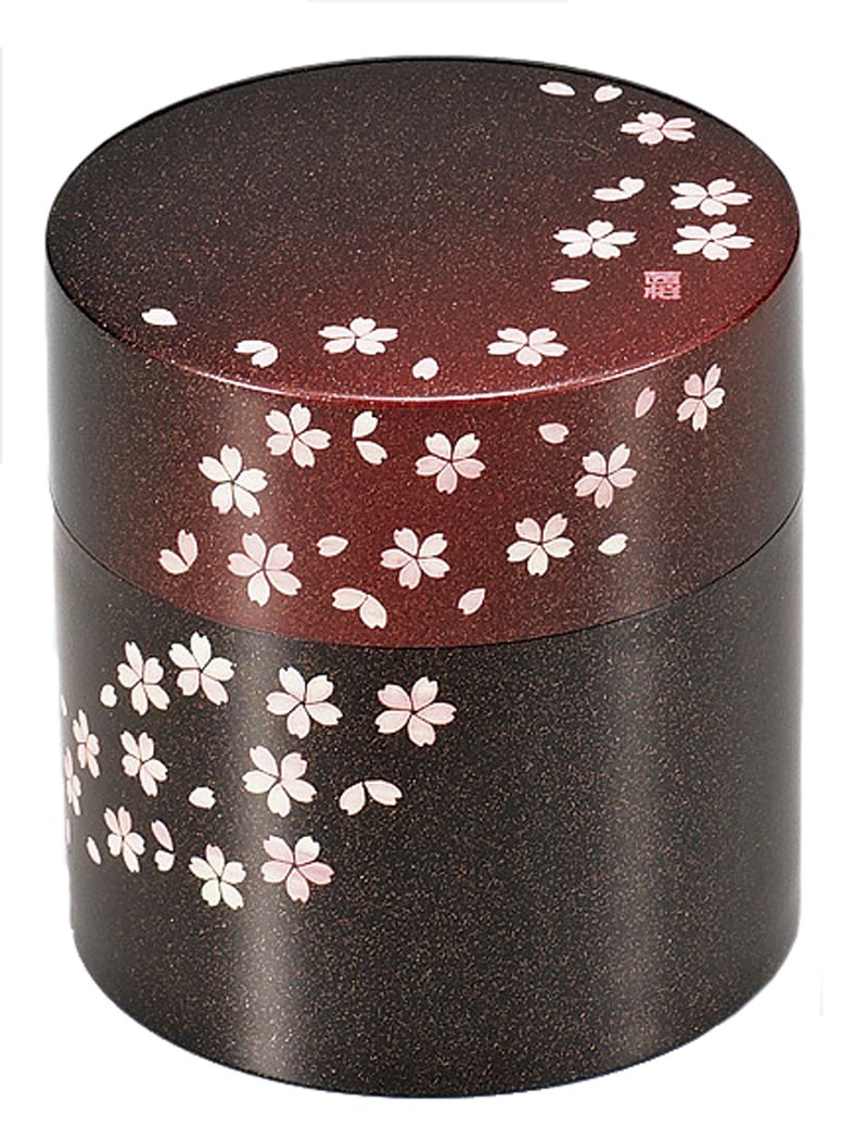 Tatsumiya 56753 Tea Canister, Akane Cherry Blossom, Red, Size: Approx. φ0.3 inches (8.7 cm), H9